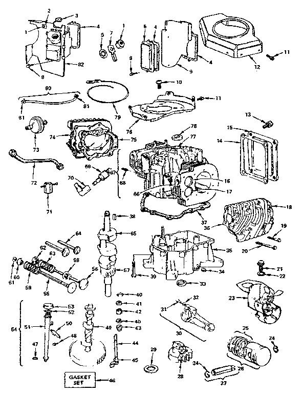 Cylinder, Crankshaft And Engine Base Group Diagram and Parts List for 402707-0151-02  Briggs and Stratton Engine
